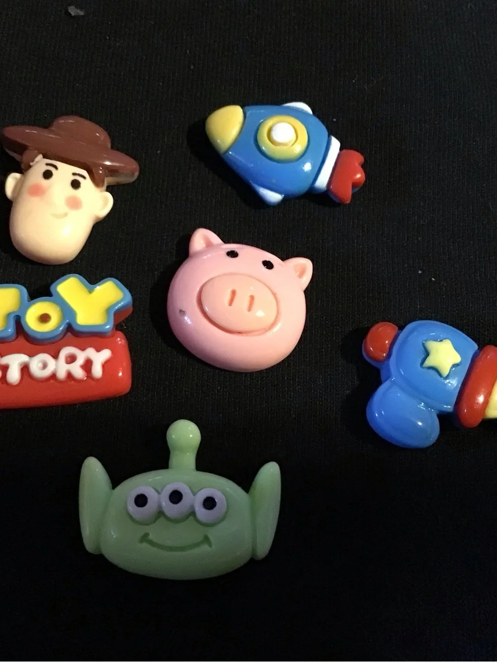 Toy Story mini magnet set Pink Pig, Green Alien, Blue Rocket